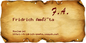 Fridrich Amáta névjegykártya